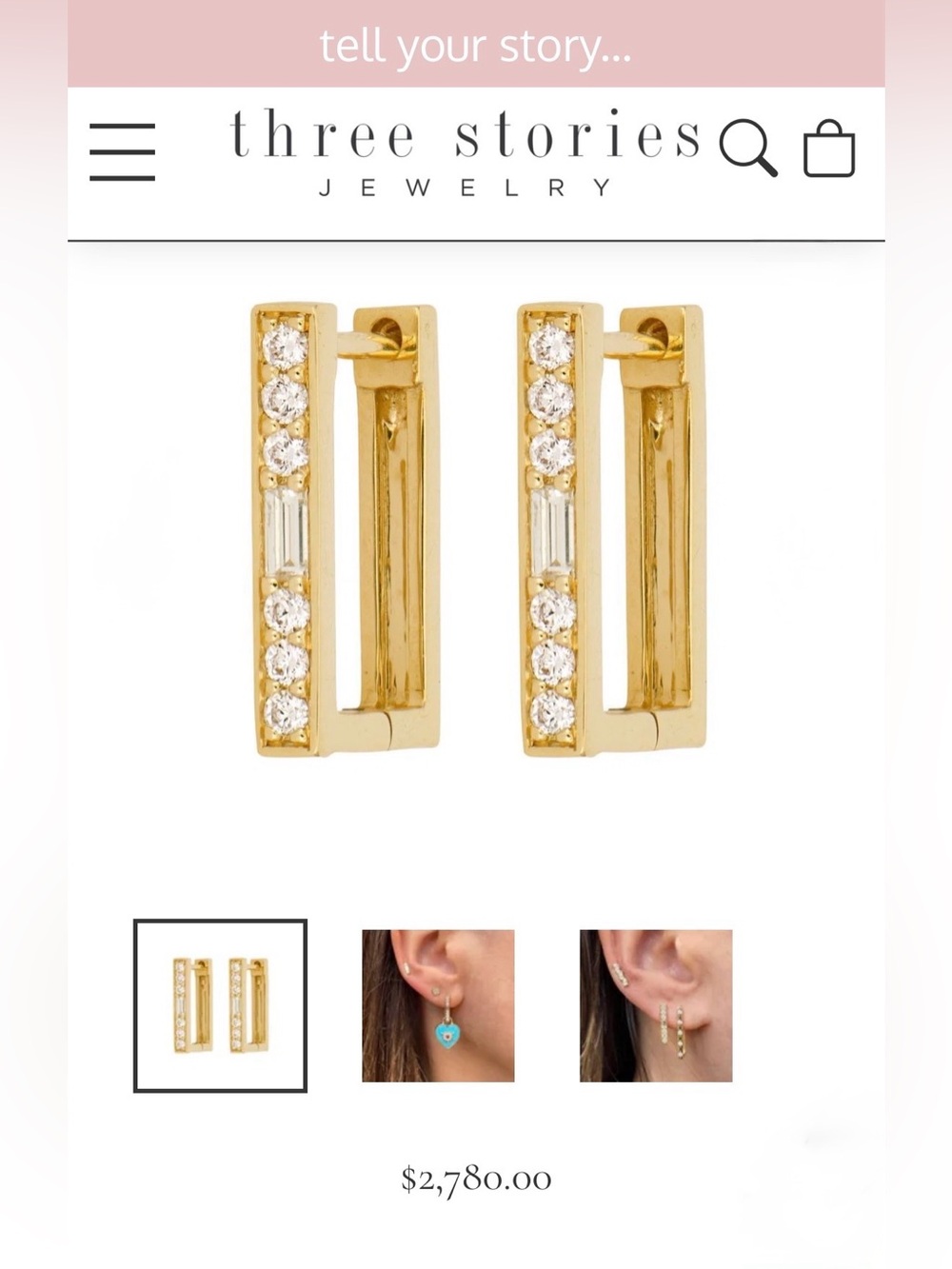Three Stories Diamond 14k Yellow Gold Hoop Huggy Earrings
Current Retail $2780